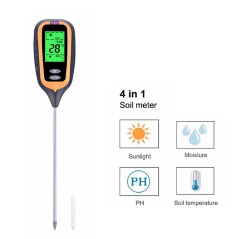 2/3/4/5 In 1 Soil PH Meter Soil Tester Flower Meter Moisture Meter Temperature Sunlight Intensity Analysis Acidity Garden Tool