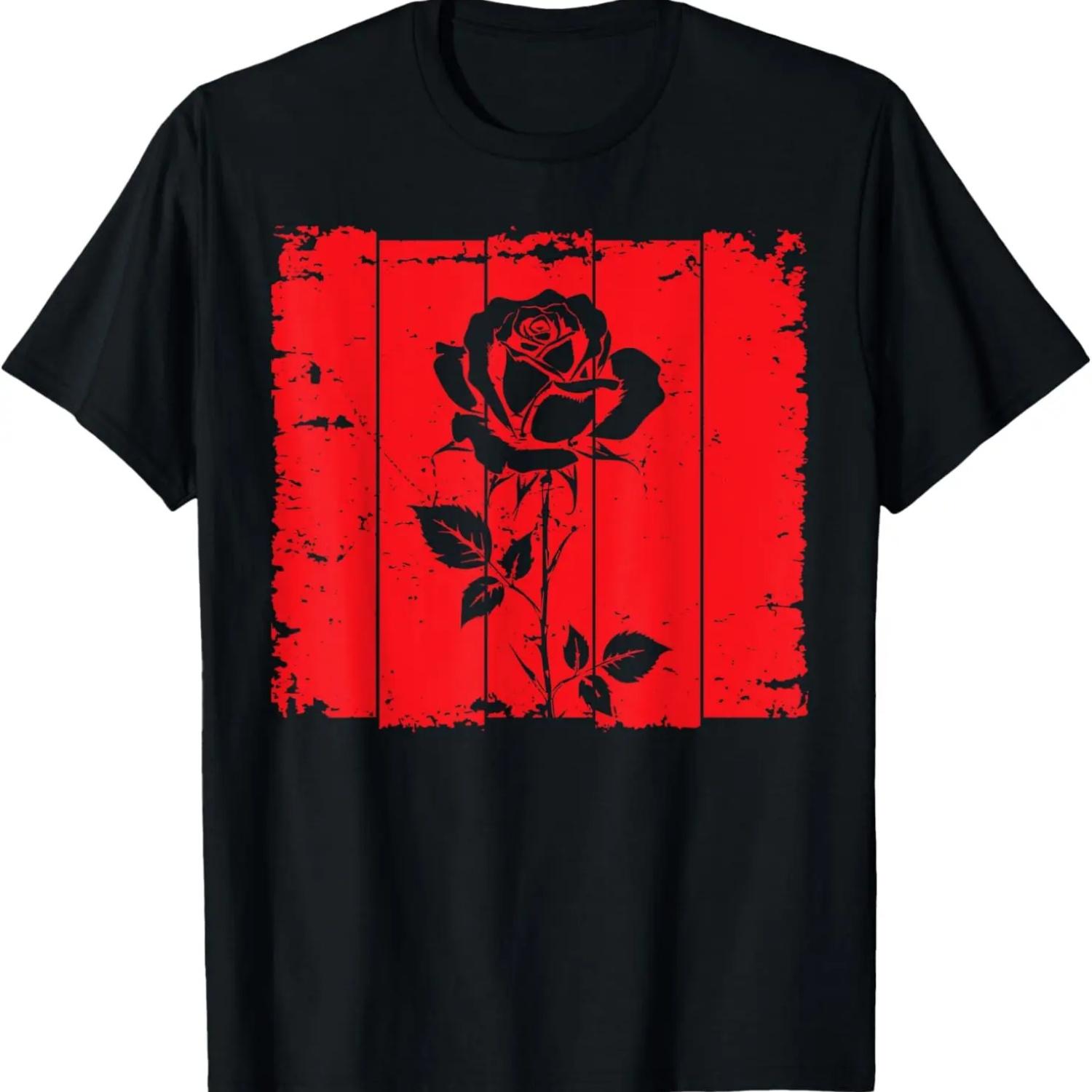 

Готический черный роза гранж эстетический дизайн для мужчин и женщин футболка XXXXXL чёрный