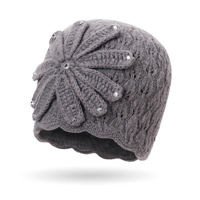 Женская осенне-зимняя вязаная крючком шапка Zhenyueqi со стразами Adjustable
