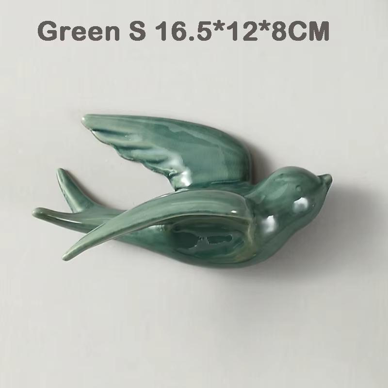 Ceramic Swallows Sparrow 3D Simple Ceramic Birds Murals Wall Hanging Decorations Crafts Home Ornaments Home Wall Sculptures RE