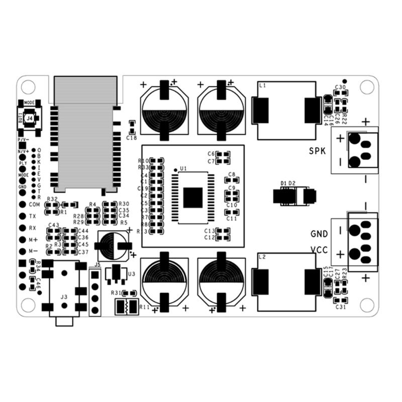 Bluetooth-compatible 5.0 Power Amplifier Board Mono 80W/100W AUX Input Line In Supports Serial Port Renaming Password