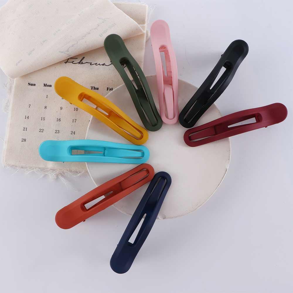 Elegant Wild Candy Color Seamless Women Matte Hair Claw Duckbill Clip Plastic Face Wash Hairpin