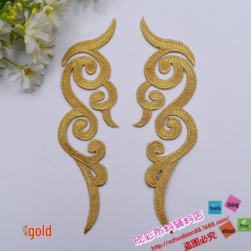 

Клейкие воротник и манжеты сделай сам: Этническая вышивка Цветок и Облако нашивка