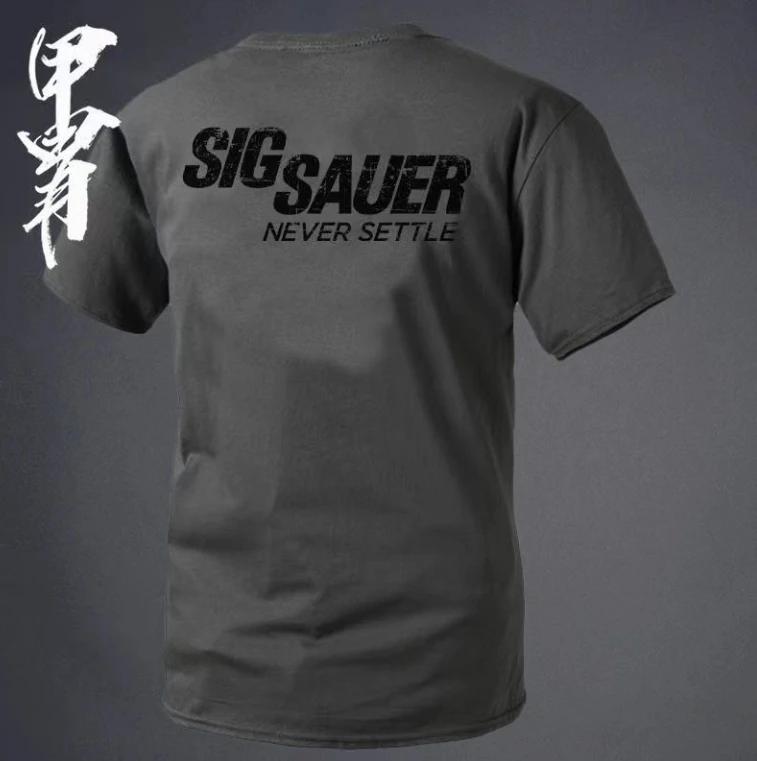 2026 Summer New Style Sig Sur Gun Pattern HighQuality Comfortable Casual Print Mens TShirt
