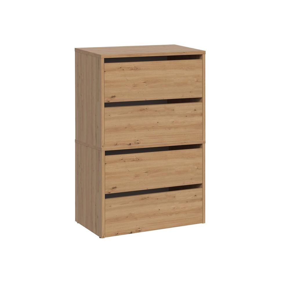 Shoe Cabinet Modo Shoes X2 Double 4 Shelves Artisan Oak Shelving For Home Office