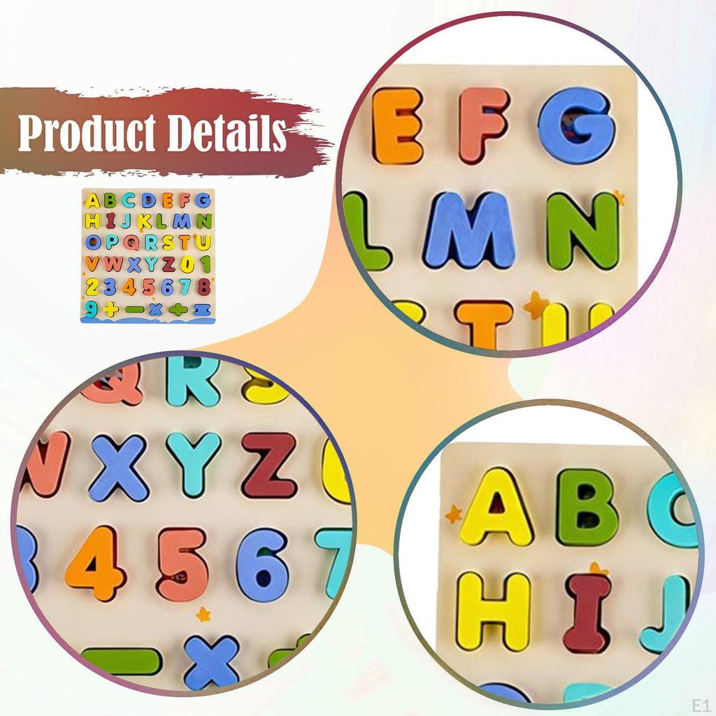 Alphabet Number Puzzle,Teaching Aids,Smooth Board Kids Learning Letter for