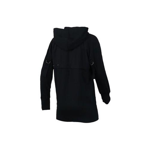 adidas Ribbon Zip-Up Mid-Length Loose Fit Sports Hoodie Jacket Women's Black
