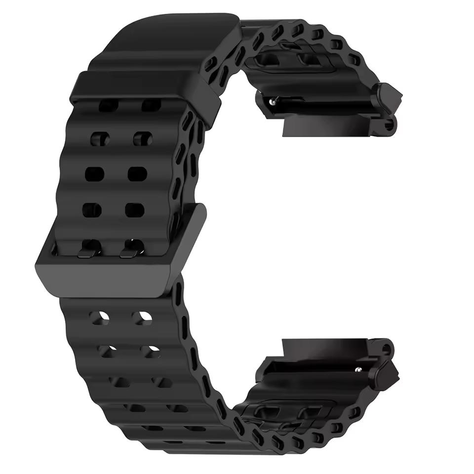 

Ocean Band For Amazfit T-REX 3/2/Ultra Smart Watch Sports Silicone Strap Bracelet For Amazfit T-Rex/T Rex Pro 2 Correa Two-Tone Marine Silicone Strap Amazfit T-Rex Ultra чёрный