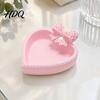 Lightweight Luxury Desk Decor 3D Printed Bow Jewelry Tray Cute Heart-Shaped Organizer