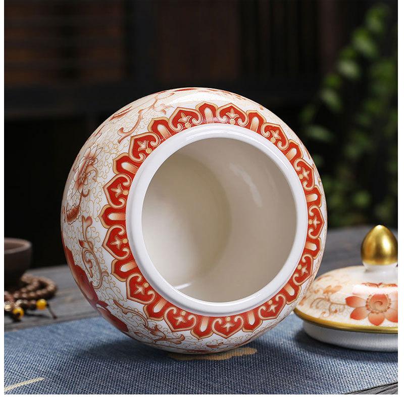 Ceramic Ginger Jar Decor Jar Big Belly Household Enamel Half Pound Sealed Jars Tea Canister Versatile Storage Jars Home Decor