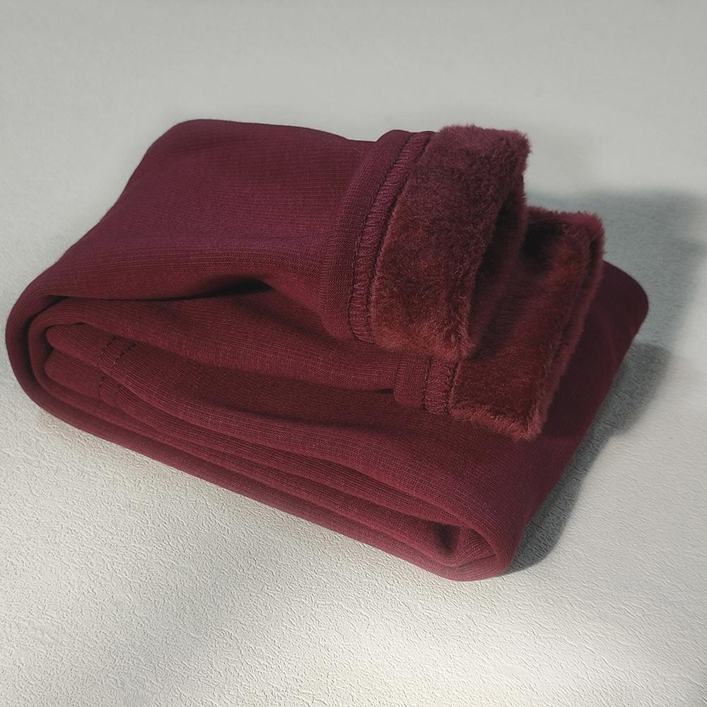 Girls' Pants, Children's Winter Thickened Warm Trousers, Warm Elastic Pink Navy Blue Leggings, Boys' Feet Pants