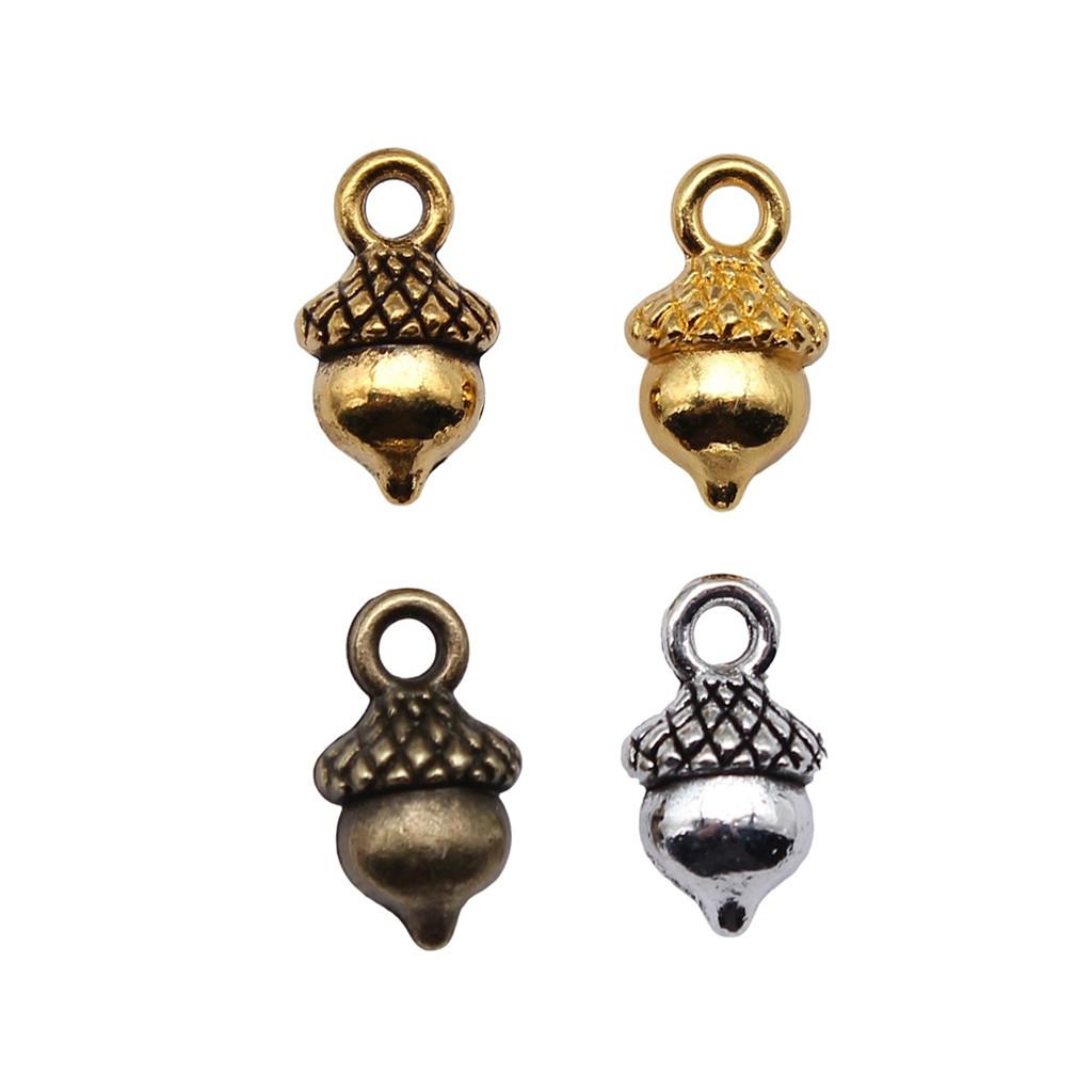 Acorn Charms Christmas Tree Pendants For Forest Nature Themed Jewelry