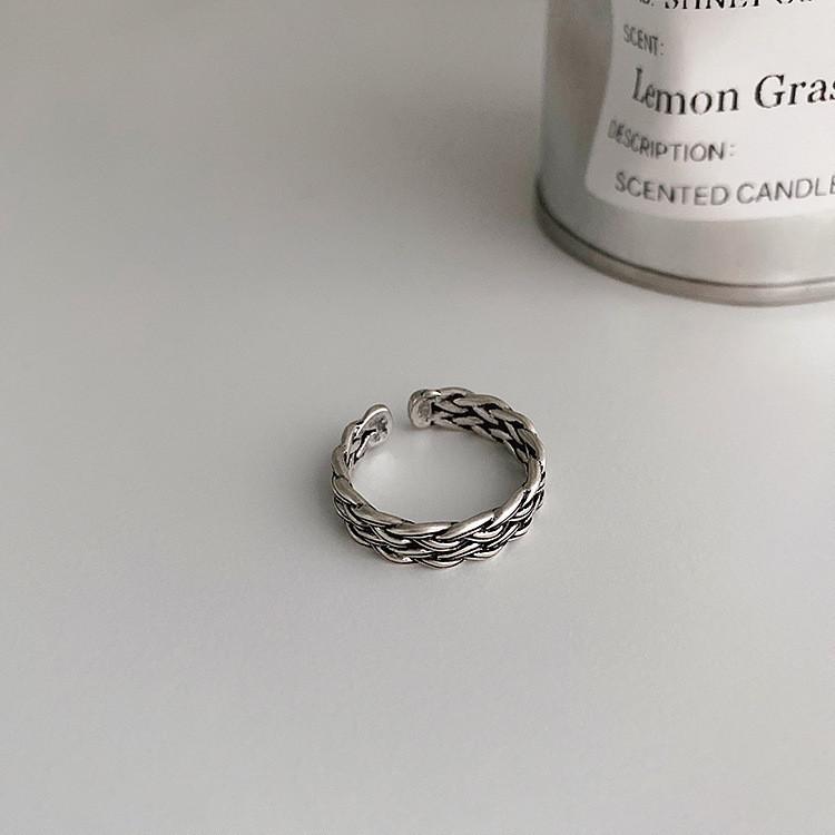 Vintage-inspirierter geometrischer offener verstellbarer Ring aus 925er Sterlingsilber für Damen