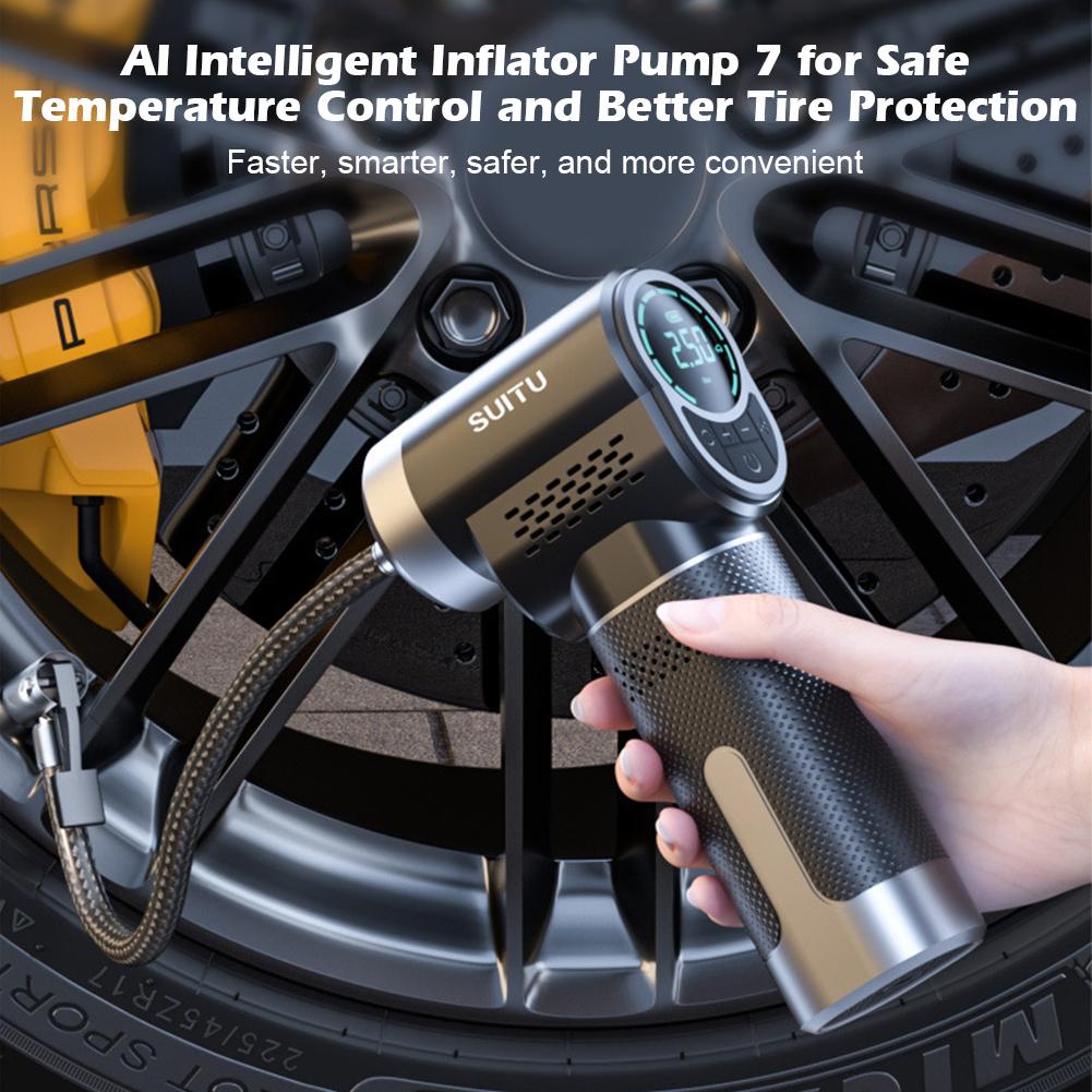 60W 150PSI Wireless Car Air Compressor Electric Portable Smart Car Tire Air Pump for Car Motorcycle Bike Tire Boat Ball