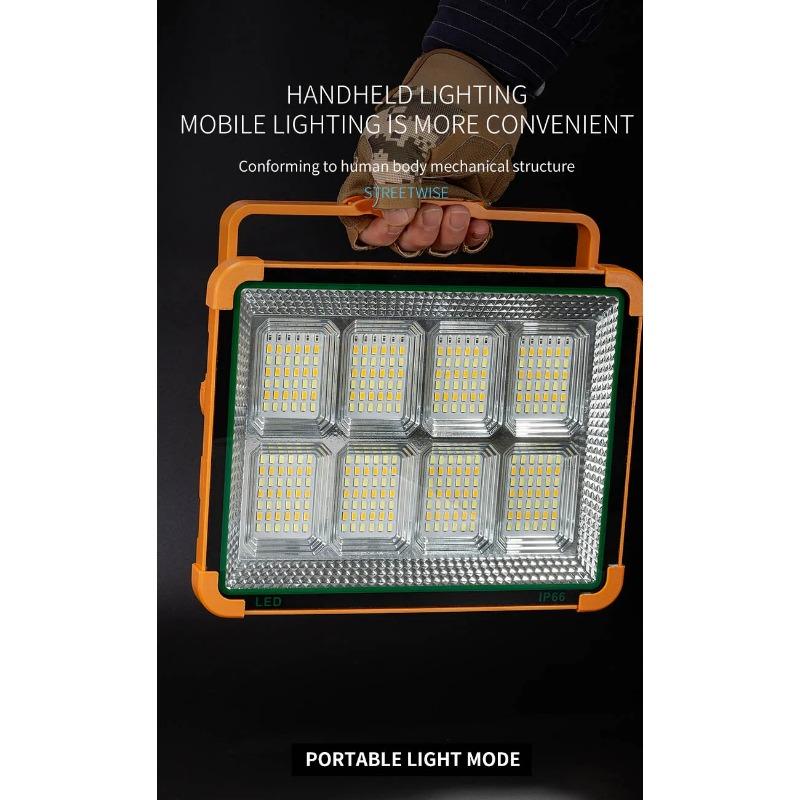 LED Solar Campinglaterne Wiederaufladbarer Outdoor-Flutlichtstrahler Wasserdicht Solare Stromversorgung Reparaturarbeiten Notlampe Powerbank