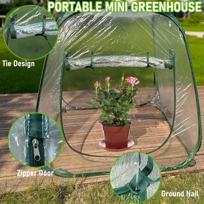 Pop-Up Mini Plant Greenhouse Portable Plant Tent for Outdoor Indoor Garden Planting Flower Vegetables Fruits Plant Warm Room