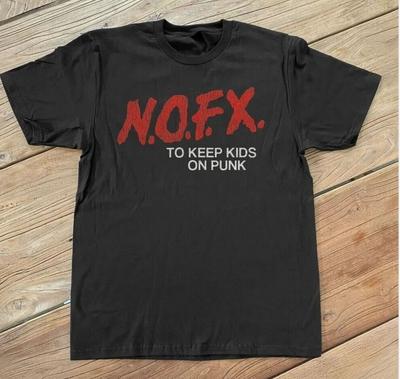 CALDO! NOFX T-Shirt Unisex in Cotone Nero Parodia Punk per Bambini, Taglia