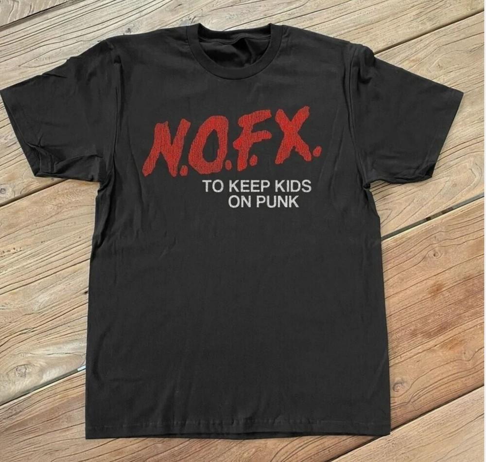

HOT! NOFX To Keep Kids On Punk Parody Unisex Cotton Black T-Shirt, Size 4XL