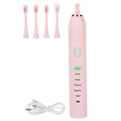 Rechargeable Toothbrush Whitening Teeth Cleaning Portable Electric Toothbrush for AdultsPink