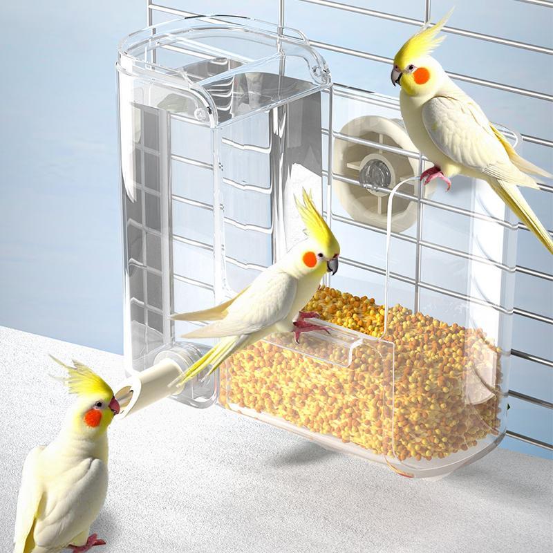 Automatic Bird Feeder Clear Sturdy Bird Automatic Feeding Water Supply Budgies Birds Cockatiel Lovebirds Cage Accessories