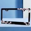 Cherry Blossoms License Plate Frame Beautiful Pink Flowers License Plate Frames Funny Auto Accessory Bracket Stainless Steel License Plate for Women