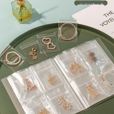 Transparente Anti-Oxidations-Schmuckaufbewahrungsbox - Staubdichte Tasche für Ohrringe, Ringe, Armbänder, Halsketten, Versiegelbares Schmuckalbum.