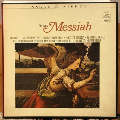 LP Record OTTO KLEMPERER PHILHARMONIA ORCHES  Handel Messiah CL3657 ANGEL 1965 US Classical Used