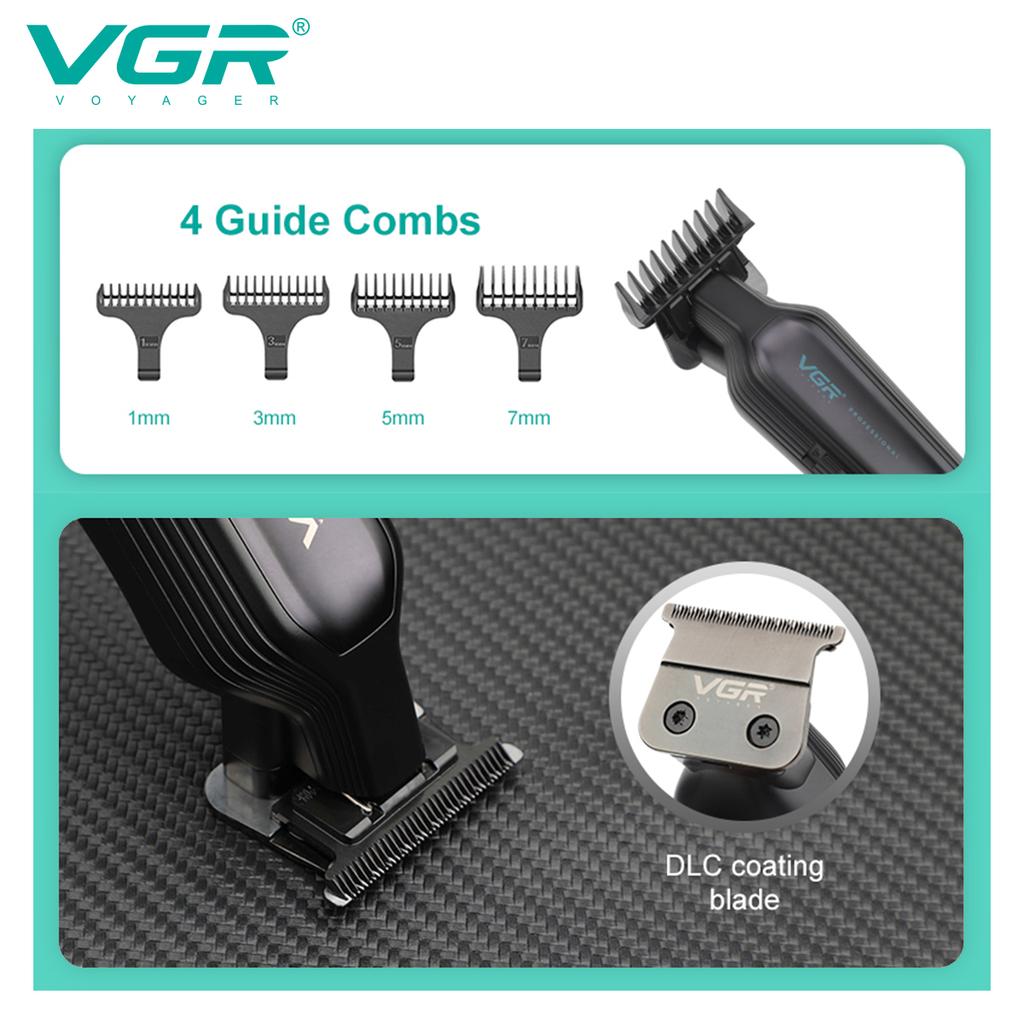 VGR Hair Trimmer Cordless Hair Cutting Machine Electric Hair Clipper Professional Haircut Barber DLC Blade Trimmer for Men LED Digital Display V-930