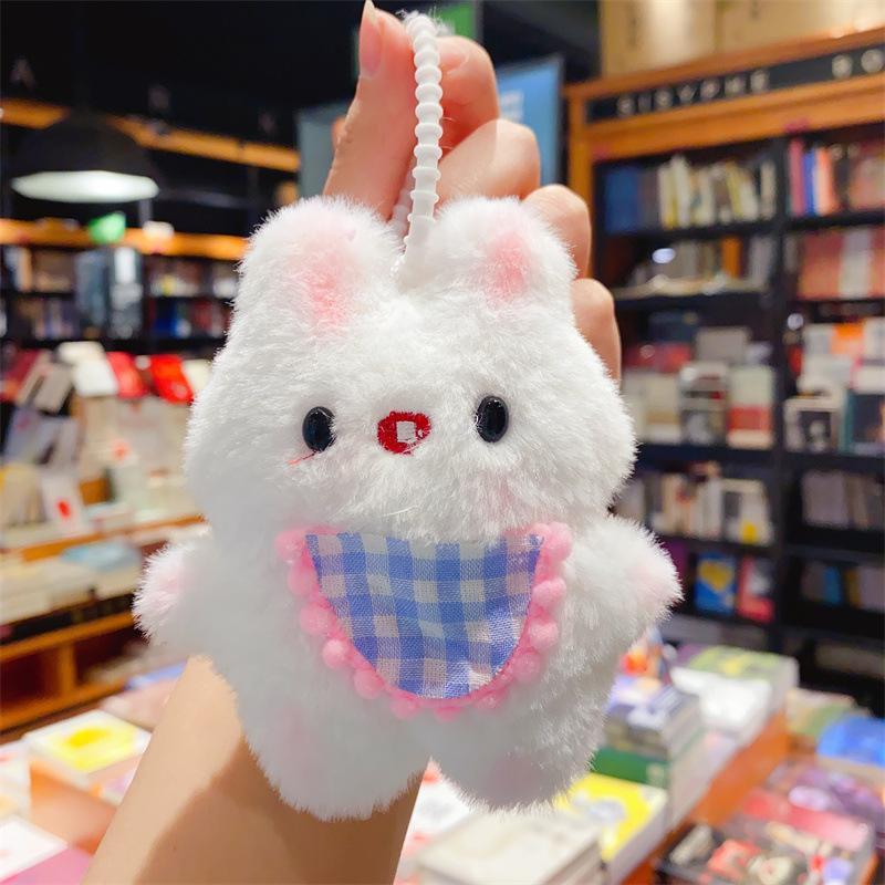 

Плюшевые румяна Маленький белый кролик Кукла Пищащий Милый кролик Девочка Подвеска для сумки Брошь DIY Аксессуары