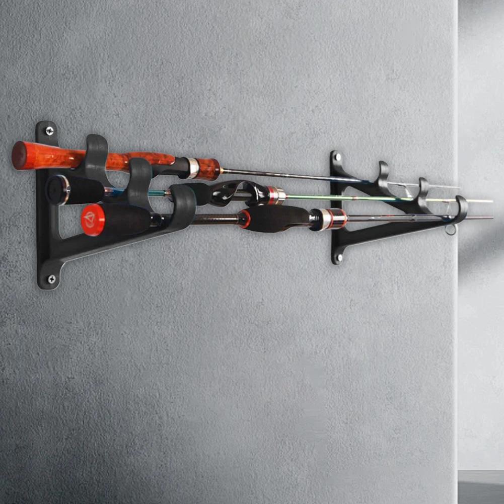 Wall Mounted Fishing Rod Holder Storage Rack Fishing Rod Rack Holder With Tie Suspenders Fishing Pesca Storage Tools