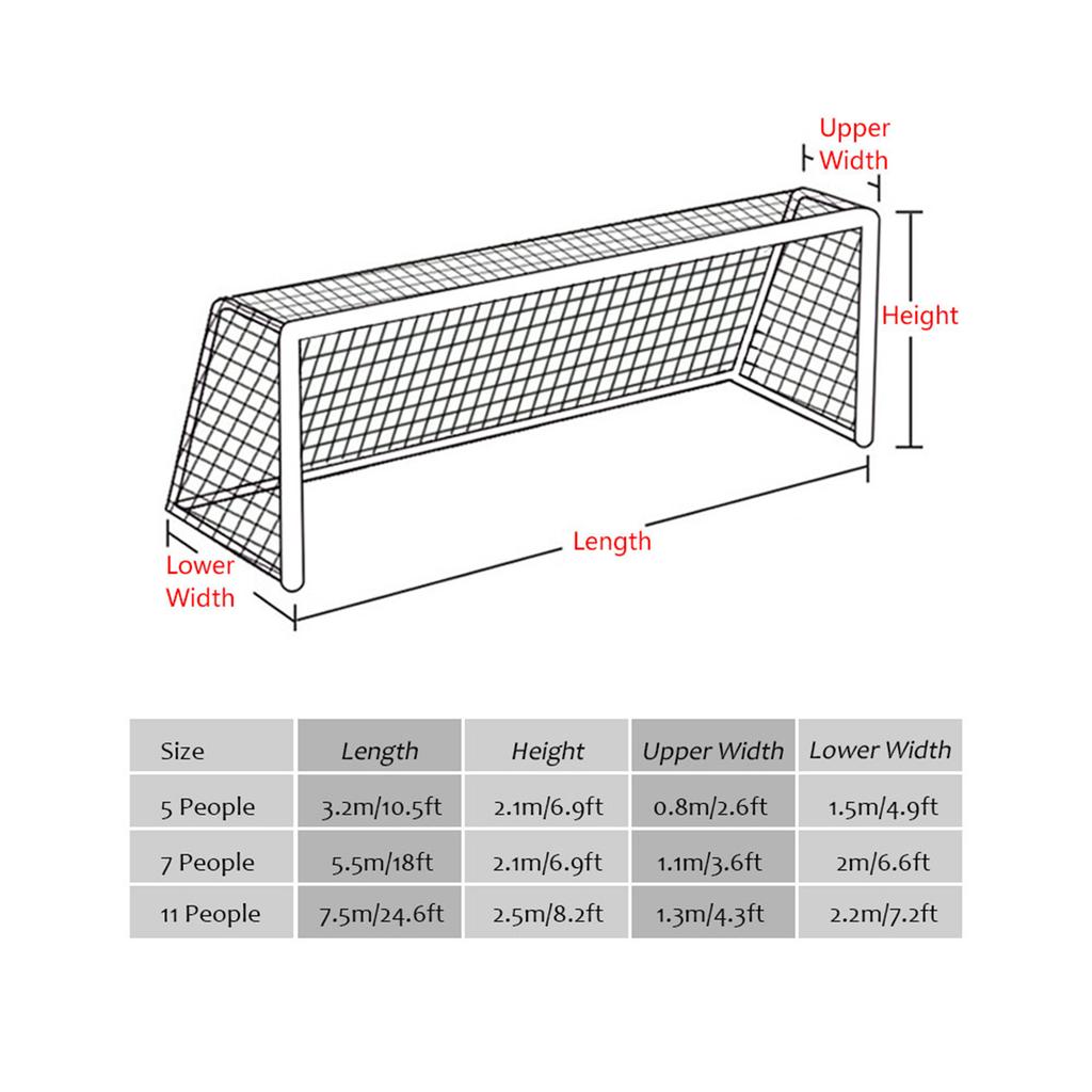 Soccer Goal Net, Soccer Replacement Net Standard Size 10 X 7ft   18 X 7ft   24 X 8ft for Feild