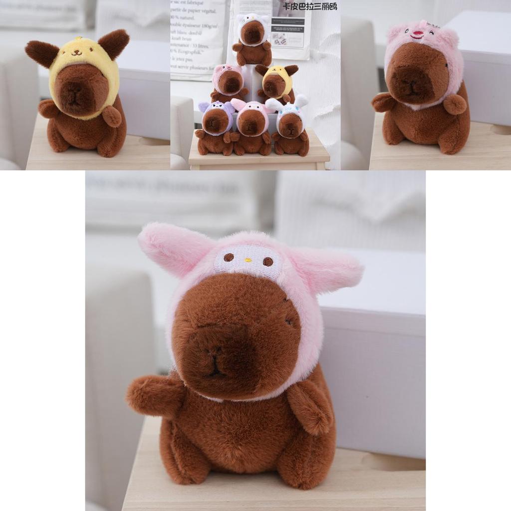 Adorable Capybara Plush Toy Bag Charm Soft Stuffed Animal Doll With Cute Design