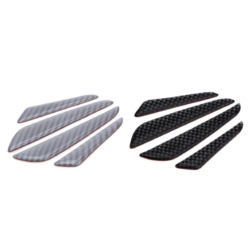 Car Side Doors Edge Guards Protectors Sticker Trim Soft Carbon-Fiber Suitable for Sedan SUV Pickup Truck 4-Piece/set