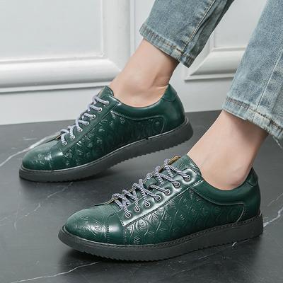 New Men's Printing Pattern Patent Leather Casual Shoes Male Walking Loafers Sneakers Tenis Masculino Zapatos Hombre
