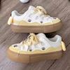 2025 new popular cream wind bread shoes ins trendy shoes 2025 autumn and winter mesh breathable skateboard shoes women's shoes