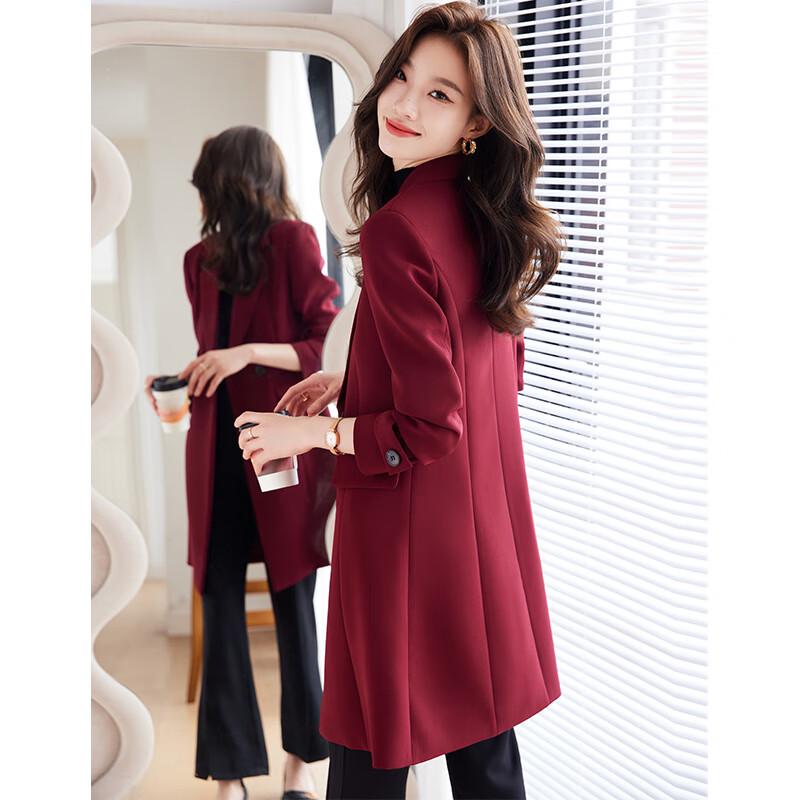 Troman Women's Business Casual Mid-length Windbreaker Jacket