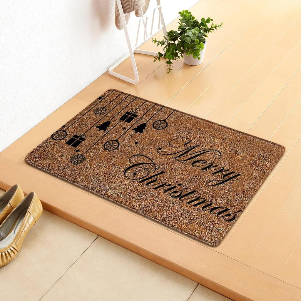 Christmas Decorative Front Door Rug Indoor Outdoor Non-Slip Mat Home Garden Entrance Welcome Doormat