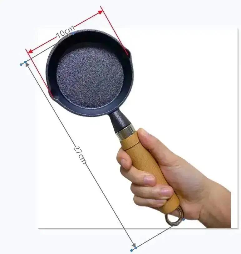Mini Cast Iron Frying Pan Non Stick Fried Eggs Dumplings Cooking Utensils Breakfast Hot Frying Pan Outdoor Portable Frying Pan