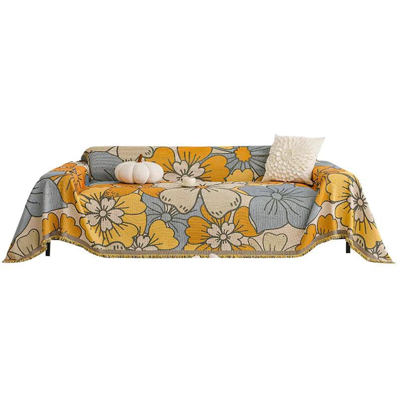 Universal Sofa Cover Polyester-cotton Blended Durable Sofa Blanket Soft Couch Chair Cover Futon Slipcover Furniture Protector
