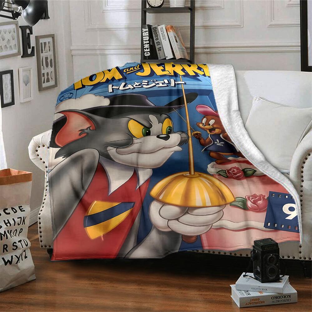 1pc Tom and Jerry Flannel Blanket - Soft Warm Throw for Home, Office, TravelL1349