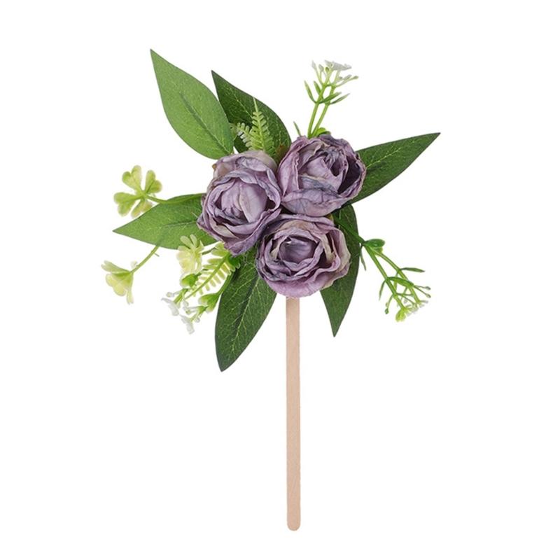 

Artificial Rose Flower Fabric Silk Flower For Wedding Ceremonies Celebration Decorative Accessories for Cake Toppers