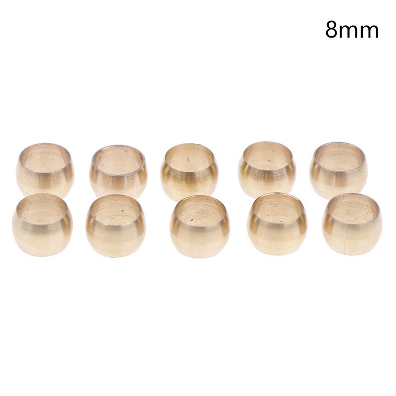 10Pcs 4 6 8 10 12 Mm Tube Brass Ferrule Compression Copper Sleeve Seal Ring Air Hydraulic Pipe Fitting Union Connector