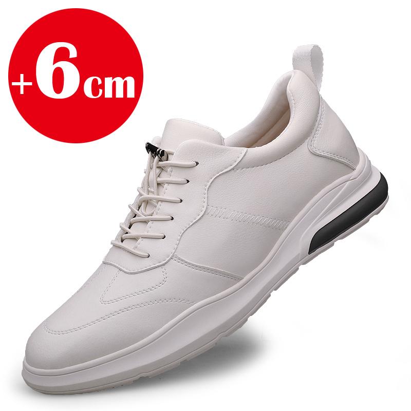 Pánské tenisky boty na podpatku móda měkká kůže boty pro zvýšení výšky pro muže skryté podpatky 8cm 6cm sportovní ležérní výška luxus