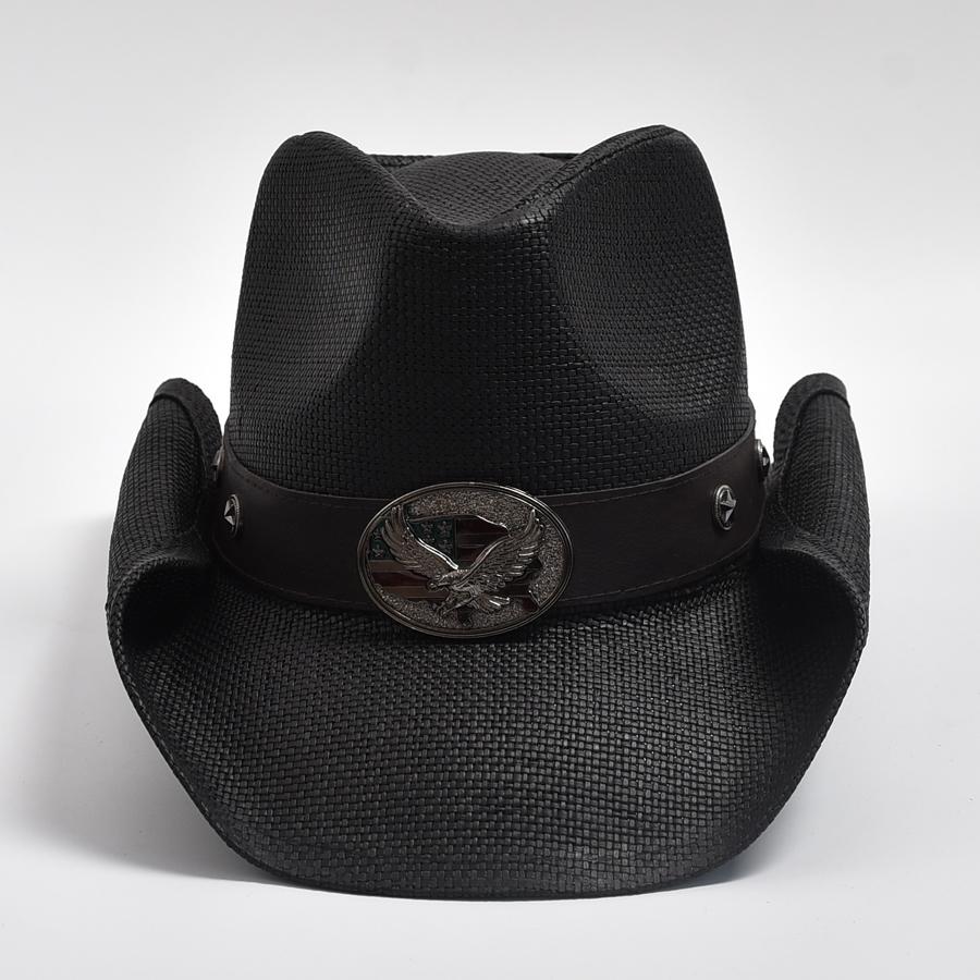 Nuovo Cappello Western da Cowboy Vintage da Uomo Intrecciato a Mano in Paglia Cappello da Sole da Spiaggia Cappello Jazz da Gentiluomo Cowgirl Sombrero Hombre