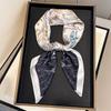 New Exquisite Versatile Silk Scarf Women's Premium Neck Scarf Chinese Retro Versatile Flower Texture Printed Square Scarf
