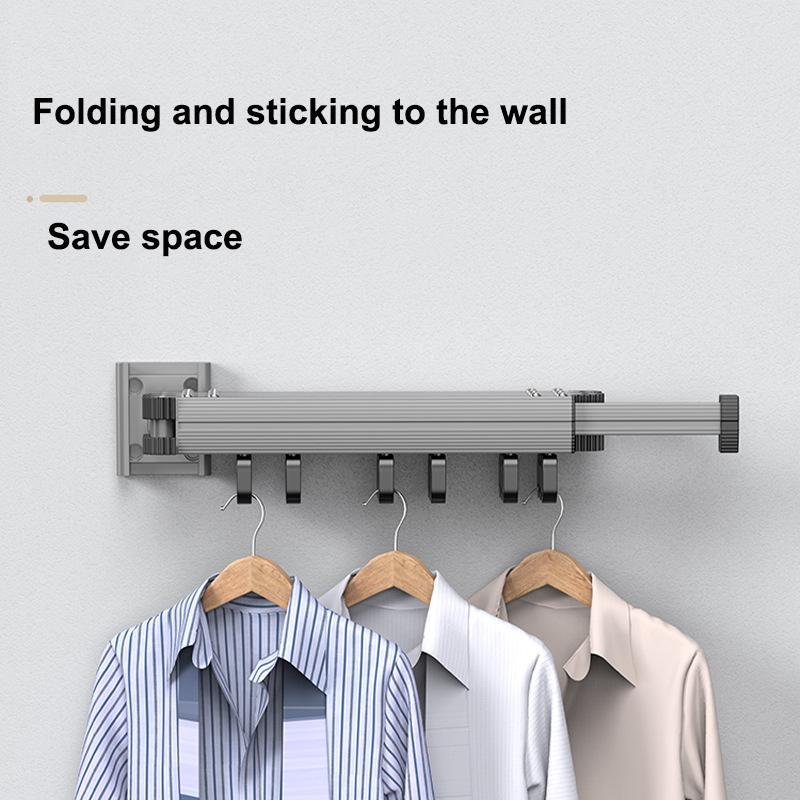 Wall-Mounted Foldable Aluminum Alloy Clothes Drying Rack Perfect for Balcony Bedroom Kitchen Living Room for Home
