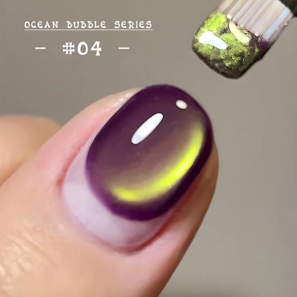 8ml Roz Apă Aurie Ochi de Pisică Margele de Sticlă Bule Ocean Gel Lac de Unghii Unghii de Primăvară Manichiură Decor