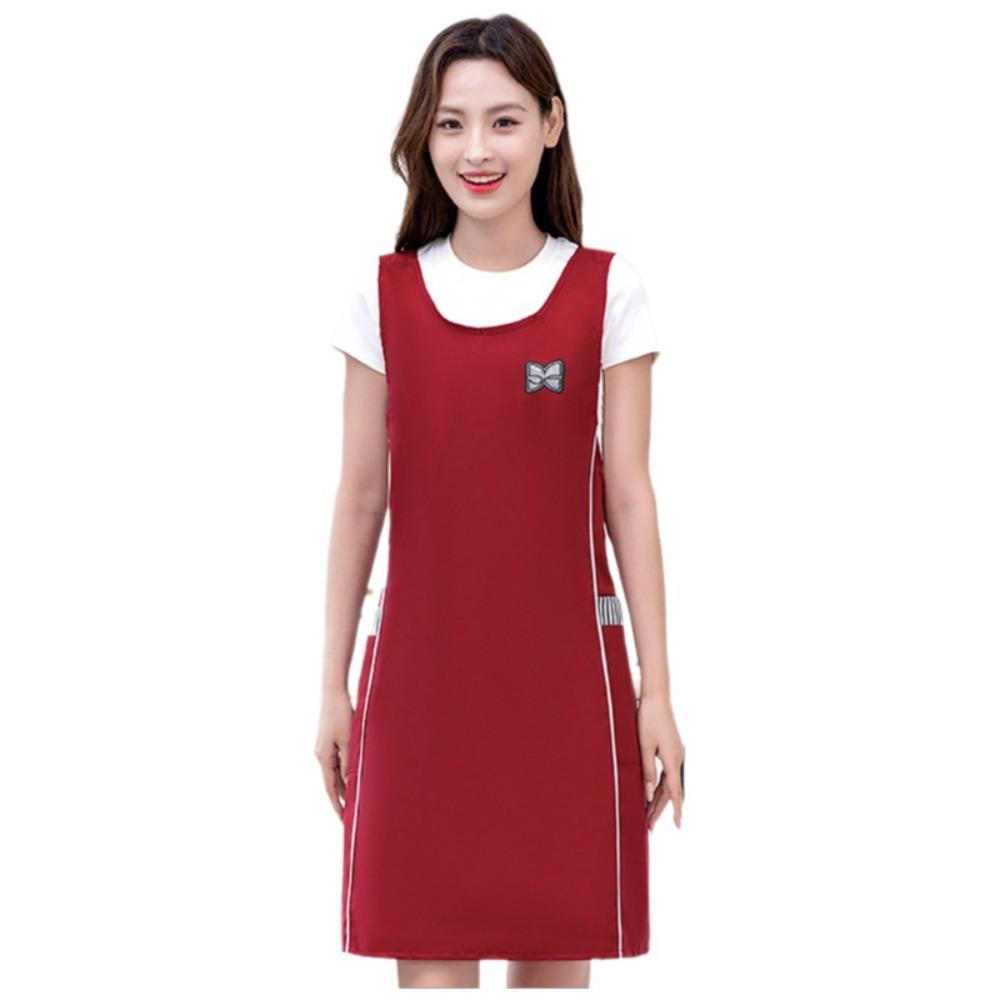 Waterproof Vest-Style Apron Adjustable Fitted Apron Kitchen Accessories Cooking Apron Kitchen красный