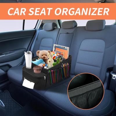Car Seat Organizer with Handle Foldable Backseat Car Organizer Nonslip Passenger Seat Organizer Waterproof Car Seat Storage