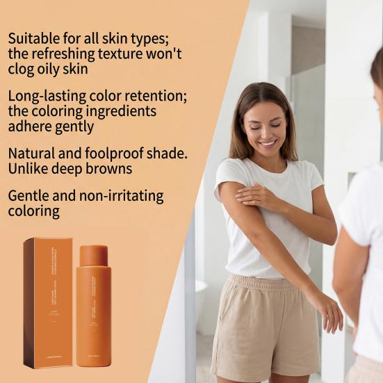 Yousheng Sunless Tanner Lotion, Self Tanning Milk Essence for Natural Glow, 150ml Gradual Buildable Tan for Body, Light Bronze Moisturizer